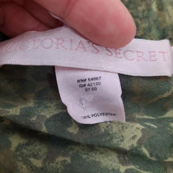 Vintage Victoria's Secret Sheer Long Sleeve Nightie Olive Leopard Print Sz Small - Picture 8 of 9